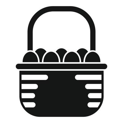 Egg basket icon simple vector. Eco farm
