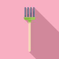 Garden fork icon flat vector. Organic field vector