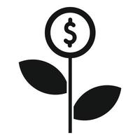 planta dinero crecer icono vector simple. reciclaje ecológico