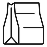 vector de contorno de icono de paquete de alimentos. bolsa ecológica