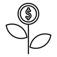Plant money grow icon outline vector. Eco recycle vector