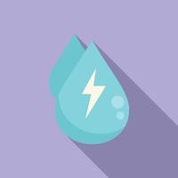 Water drop energy icon flat vector. Hydro power vector