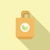 Eco bag icon flat vector. Recycle pack vector