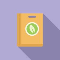 Eco leaf pack icon flat vector. Bag package vector