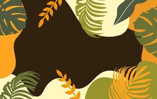 abstract vector background with tropical leaves