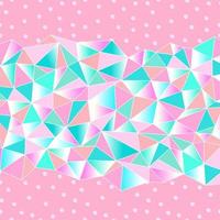 Cute background for a princess with crystals. Multicolored triangles girly pattern. Vector illustration