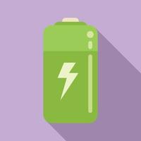 Energetic battery icon flat vector. Eco plant vector