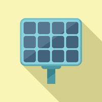 Solar panel icon flat vector. Save leaf vector