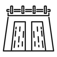 vector de contorno de icono de planta hidroeléctrica. turbina electrica