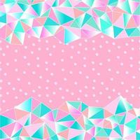 Cute background for a princess with crystals. Multicolored triangles girly pattern. Vector illustration