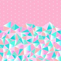 Cute background for a princess with crystals. Multicolored triangles girly pattern. Vector illustration