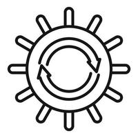 Recycle solar energy icon outline vector. Clean power vector