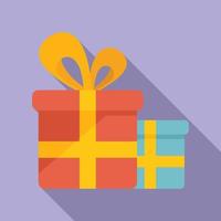 Event gift boxes icon flat vector. Meeting manager vector