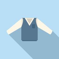 Japanese shirt icon flat vector. Student uniform vector