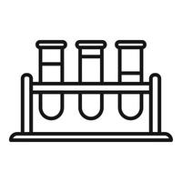 Test tube stand icon outline vector. Survey sheet vector