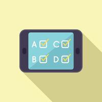 Tablet test icon flat vector. Form sheet vector