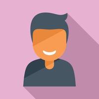 Healthy smiling icon flat vector. Happy young vector