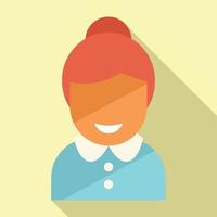 Smiling person icon flat vector. Friend smile vector