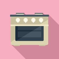 Heat stove icon flat vector. Gas cooker vector