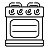 Hot portable stove icon outline vector. Gas cooker vector