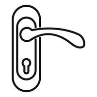 Door handle key icon outline vector. Knob lock vector