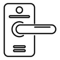 Aluminum door handle icon outline vector. Lock key vector