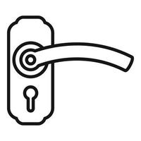 Front door handle icon outline vector. Knob lock vector