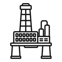 Gasoline rig icon outline vector. Sea oil vector