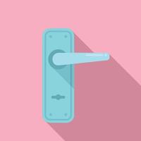 Aluminum door handle icon flat vector. Lock key vector