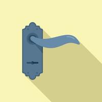 House door handle icon flat vector. Lock knob vector