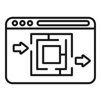Web page search icon outline vector. Creative problem vector
