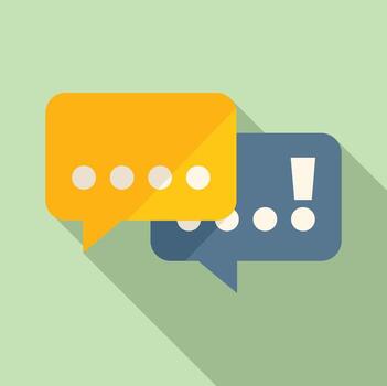 Chat problem solving icon flat vector. Business solution vector