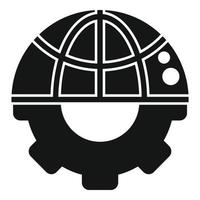 Global gear solution icon simple vector. Creative teamwork vector