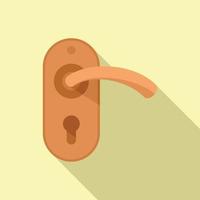 Door handle latch icon flat vector. Lock knob vector