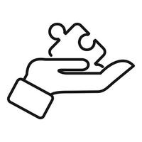 Puzzle solution icon outline vector. Teamwork design vector