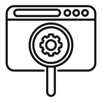 Web solution search icon outline vector. Creative problem vector