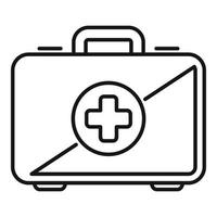 First aid kit icon outline vector. Family health vector