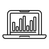 Laptop graph chart icon outline vector. Creative business vector