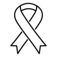 Charity ribbon icon outline vector. Help hand vector