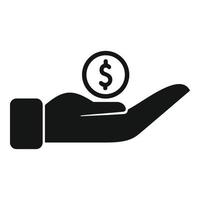 icono de moneda de donación vector simple. ayuda de caridad