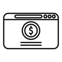 vector de contorno de icono de caridad de dinero web. donar ayuda