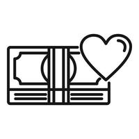 Cash part charity icon outline vector. Donate help vector