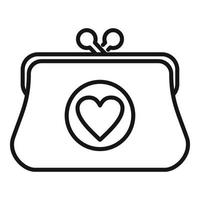 Charitable wallet icon outline vector. Charity help vector