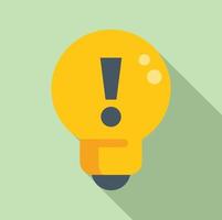 Bulb new idea icon flat vector. Problem solution vector