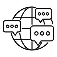 Global forum icon outline vector. Web people vector