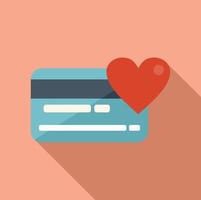 Credit card charity icon flat vector. Aid people vector