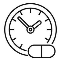 Pill hour time icon outline vector. Family doctor vector