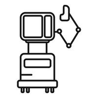 vector de contorno de icono de máquina de ventilación crítica. paciente hospitalizado