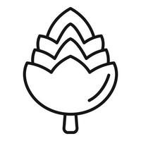 vector de contorno de icono de comida de alcachofa. planta de cocina