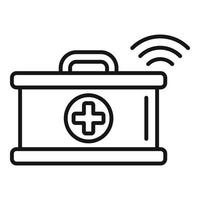 Wireless first aid kit icon outline vector. Online doctor vector